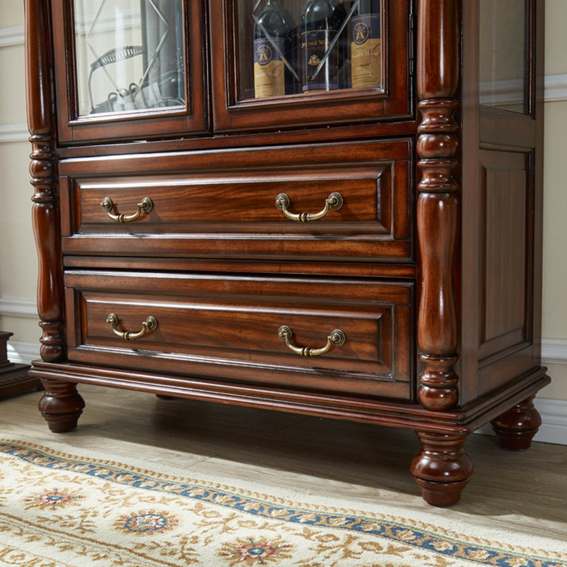 Nut-brown Solid Wood+Glass Display Cases
