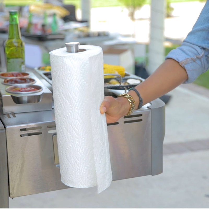Stainless Steel Magnetic Paper Towel Holder for Indoor/Outdoor Use