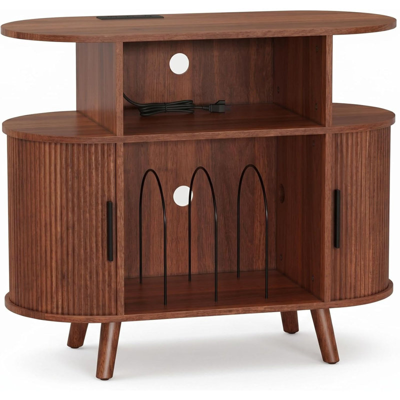 Support pour tourne-disque 35 po Mid-Century