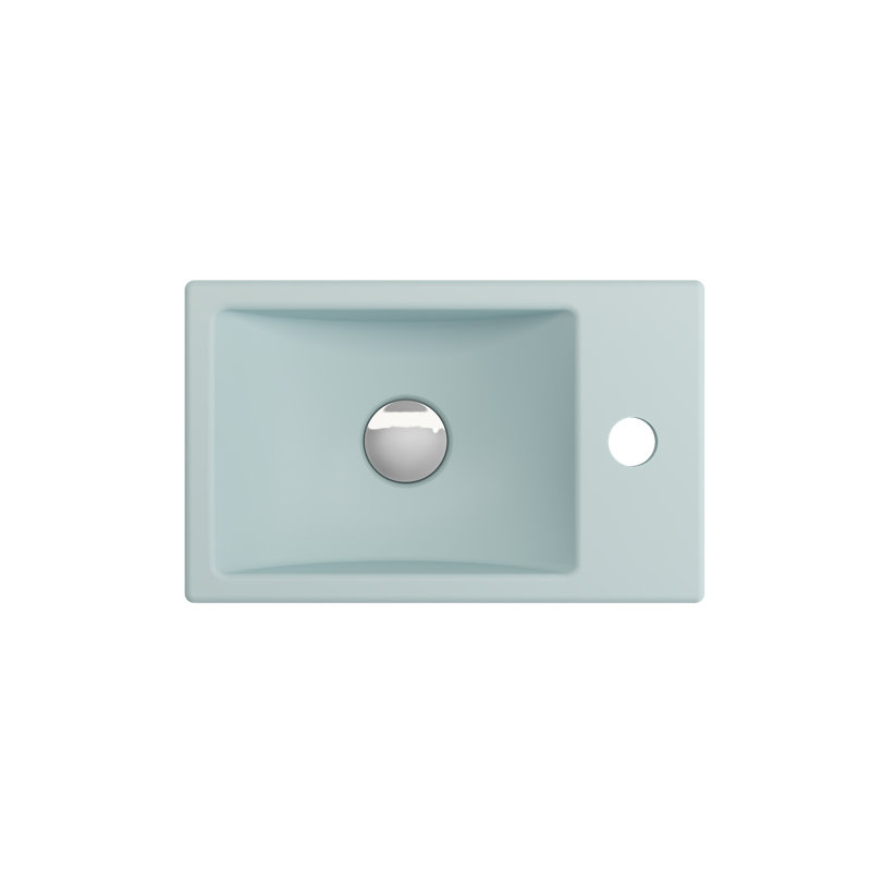 BOCCHI Milano 9.06'' Fireclay Rectangular Bathroom Sink, Matte Ice Blue
