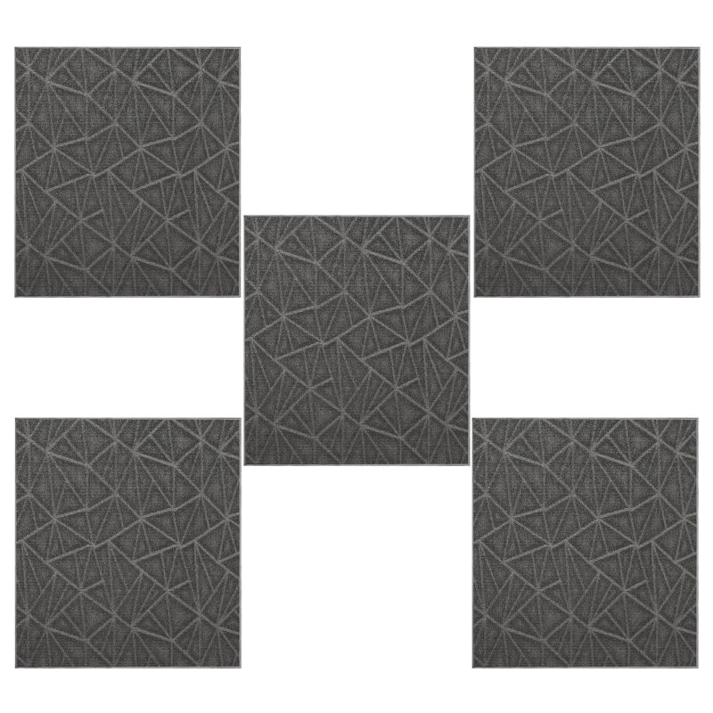 Ensemble de tapis intérieur / extérieur en nylon touffeté à la machine Garette, Carré 3 pi