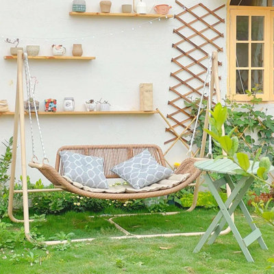2 Seat Cloud Swing Chair with Cushion and Pillows Included