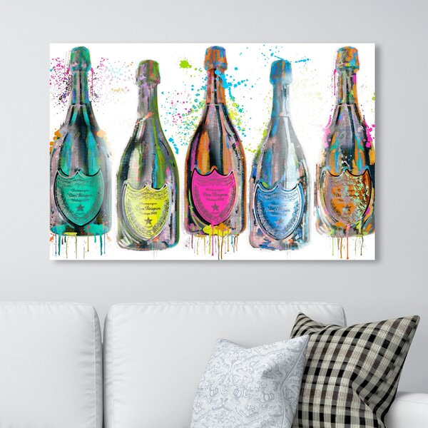Oliver Gal Drinks And Spirits Drinks And Spirits Luminous Party Champagne  Day Bottles by Oliver Gal Print & Reviews
