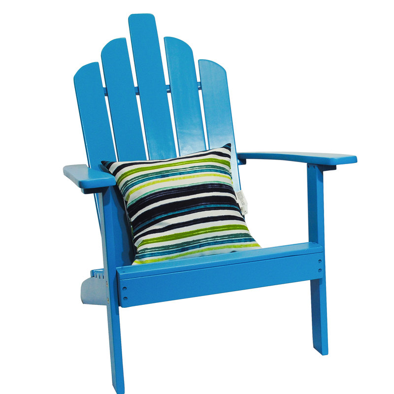 Chaise Adirondack en bois massif Ivania, Turquoise