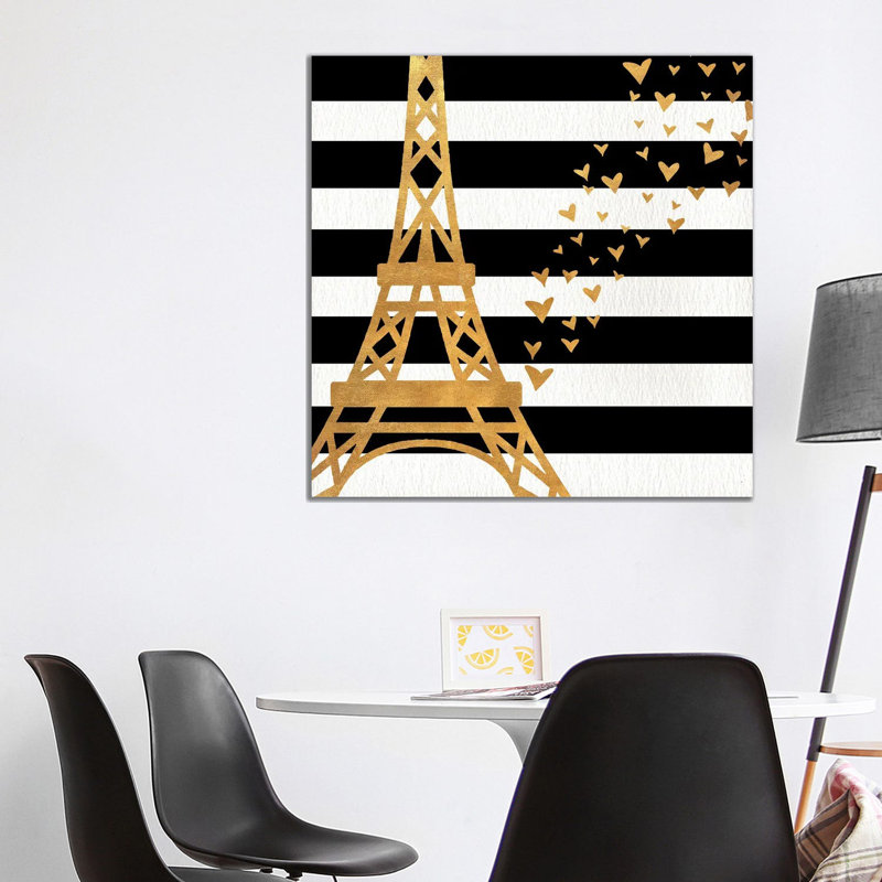 Eiffel Tower Love by Sd Graphics Studio - Print on Canvas, 93.98 cm H x 93.98 cm W x 3.175 cm D, Wrapped Canvas