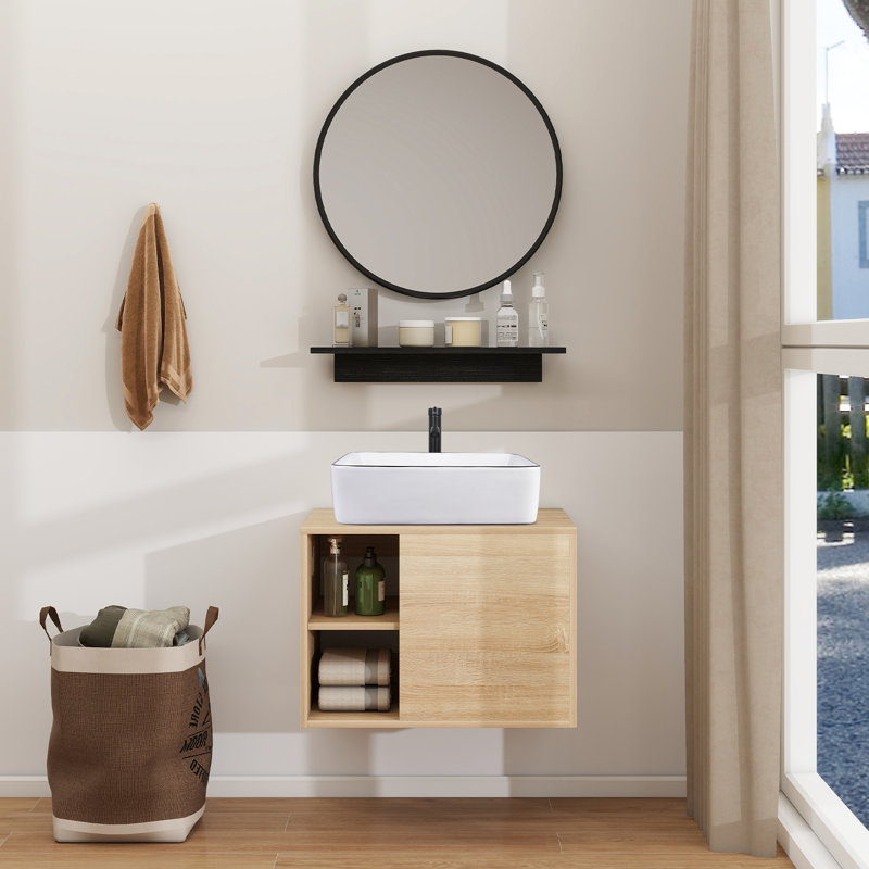 Bucharest 24'' Single Bathroom Vanity with Plastic Top, White