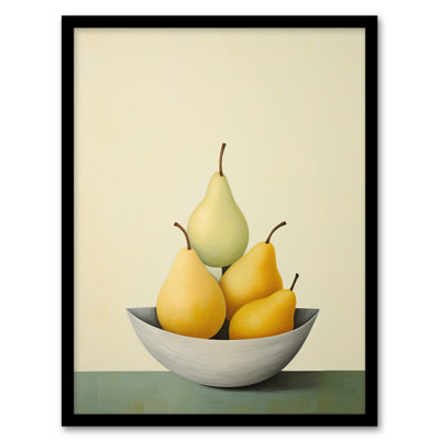 All Gone Pear Shaped Oil Green Orange Fruit - Single Picture Frame Print