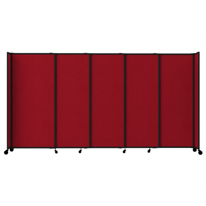 Cloison portative coulissante en tissu StraightWall, H 82 po x l 186 po x P 1 po, Rouge
