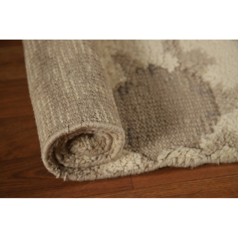 Tapis marocain abstrait en laine à motif abstrait 2x3