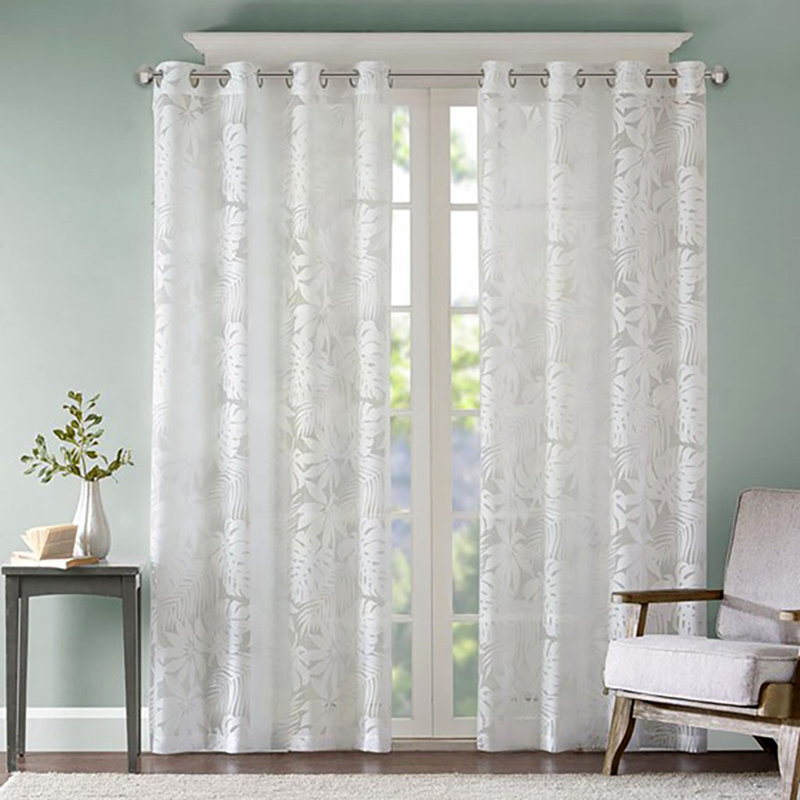 Voilage de fenêtre palmier 50 x 84 po, L 50 po x L 84 po