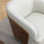 Fauteuil demi-tonneau pivotant en cuir véritable-791620149