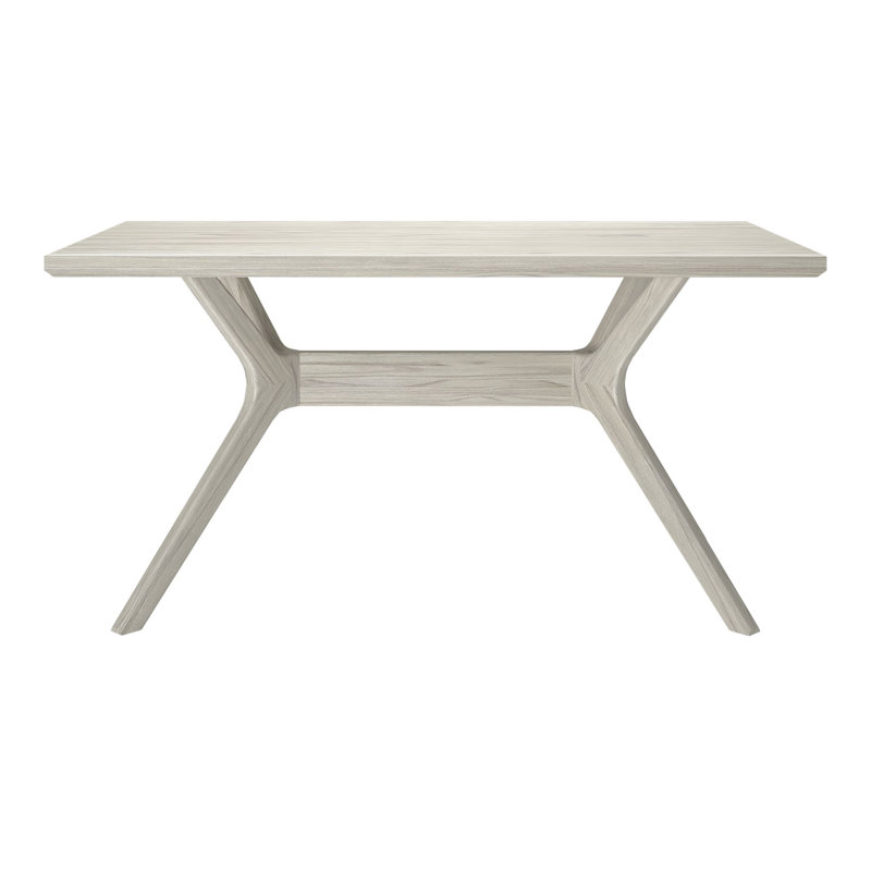 Table de salle à manger Muhsina, Sable blanc brossé au fil, H 30 po x l 60 po x P 32 po
