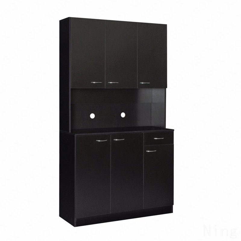70.87" Tall Wardrobe & Kitchen Cabinet - 6-Doors, 1-Open Shelf, 1-Drawer