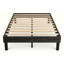 Cadre de lit plateforme Queen Size noir, 100 % polywood avec support à lattes en bois robuste, aucun sommier requis