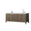 Meuble-lavabo double en chêne gris 80 po X P 22 po D, dessus en marbre de Carrare et ensemble de robinet-117980375