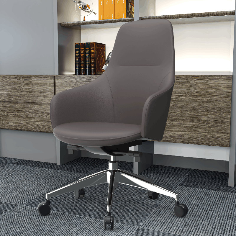 Fauteuil de direction à haut dossier Peterka, Gris