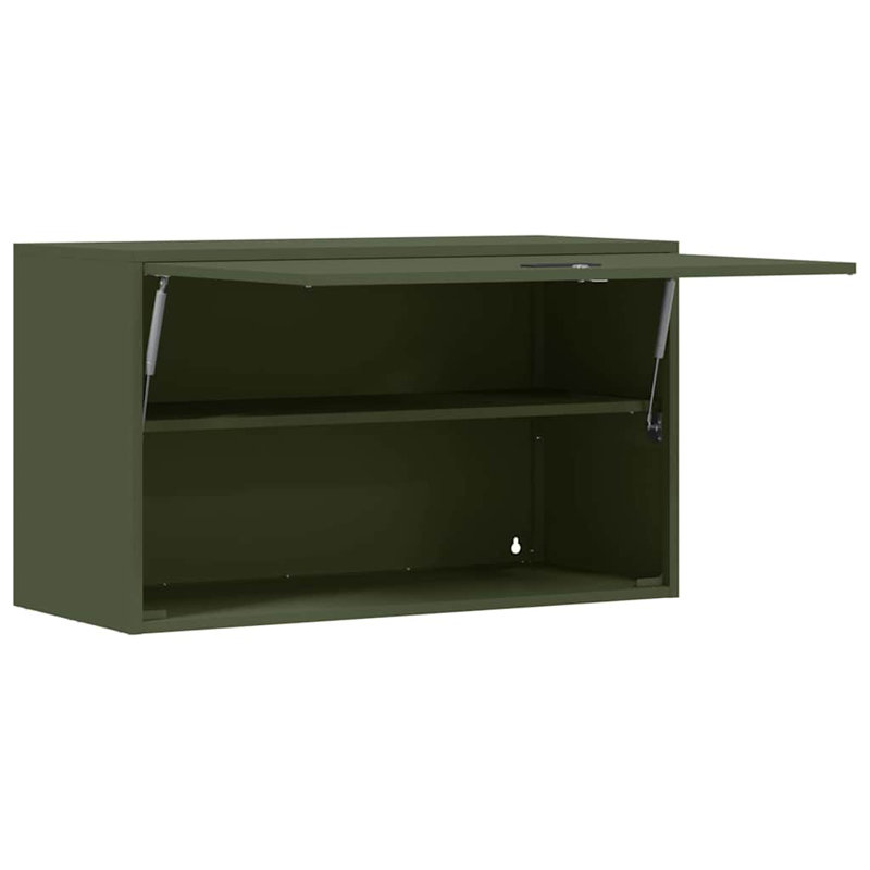 Powder Coated Steel Single Storage Cabinet ( H x W x D), Olive Green, 53cm H x 90cm W x 40cm D