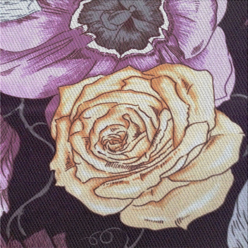 Tapis beige / mauve à motif Harwood, Carré 5 pi