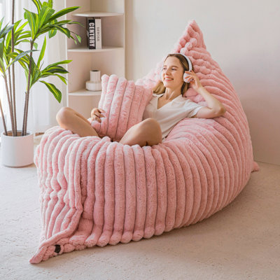 3 In 1 Bean Bag Chair Giant Bean Bag Chairs Convertible Bean Bag Floor Cushion With Machine Washable Cover, Beanbag Chairs by Trule