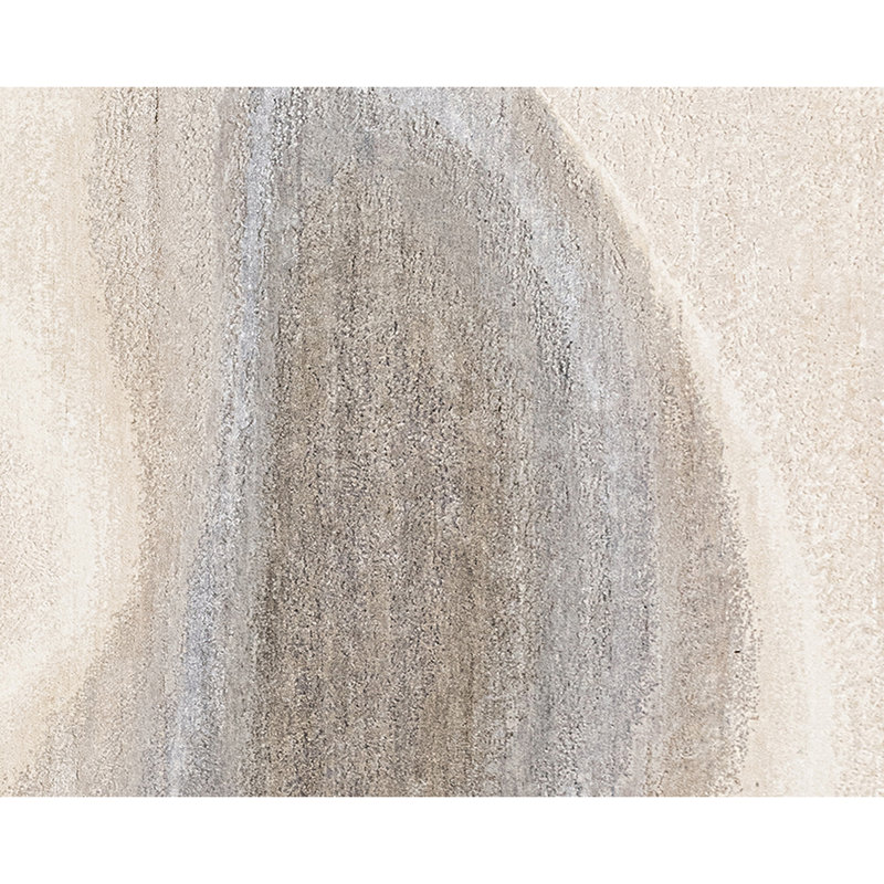 Hand Knotted Abstract Area Rug in Sand/Beige/Gray, Rectangle 9' x 12'