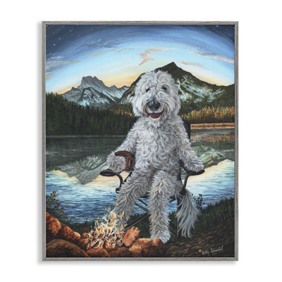 " Dog By Campfire Landscape " by Holly Simental