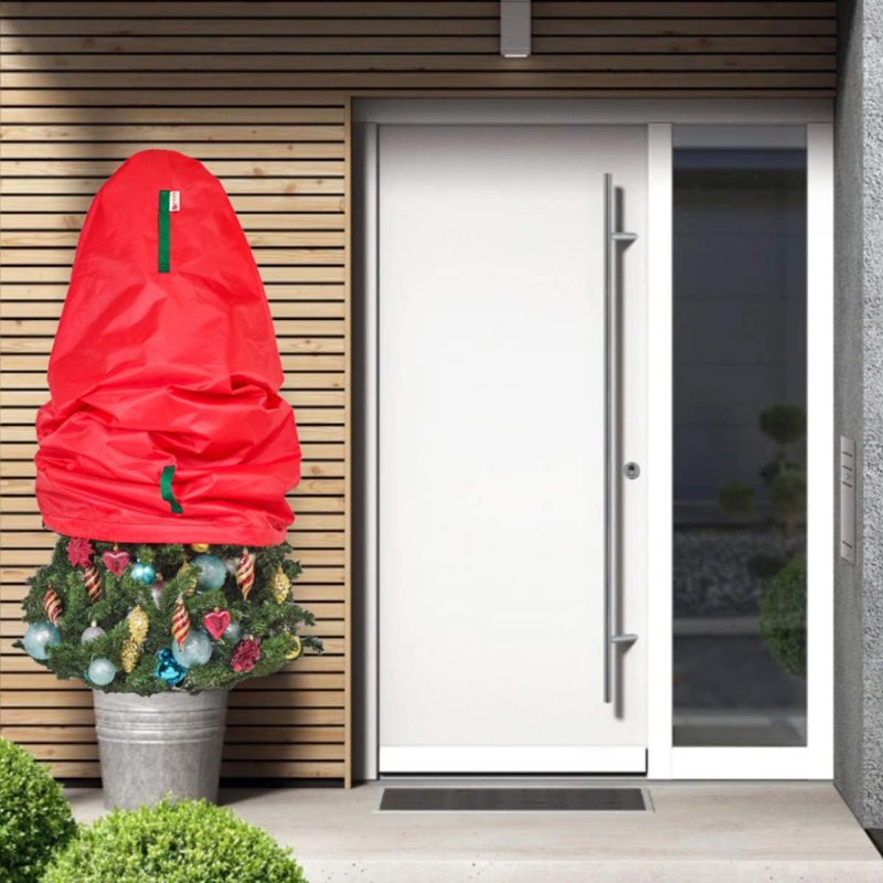 Sac de rangement vertical pour sapin de Noël et topiaire, H 48 po x l 25 po x P 25 po, Rouge