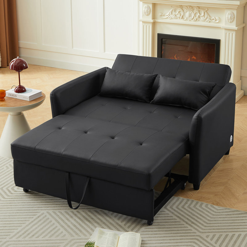 Orisfur. Lit convertible de 51,57 po, Noir