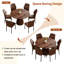 Ensemble de table de salle à manger 45 po avec chaises rembourrées en suède, ensemble de salle à manger et de cuisine moderne-174532292-174532294