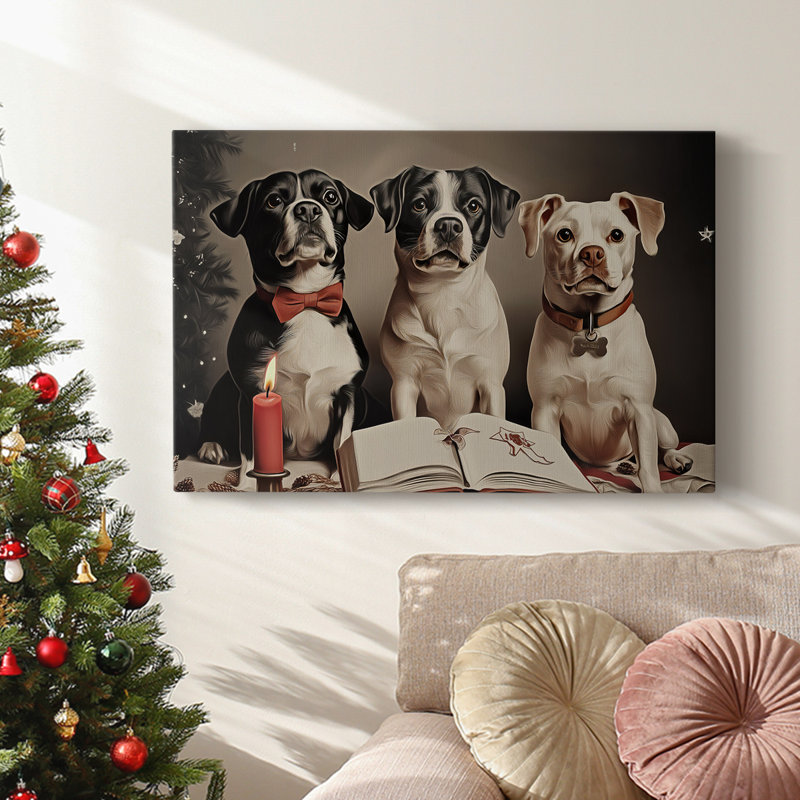 Art des Fêtes de Noël - Toile tendue avec châssis - Série 3-ICI, H 16 po x l 24 po