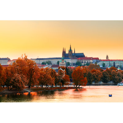 Prague Castle With St. Vitus Cathedral by DaLiu - Wrapped Canvas Print