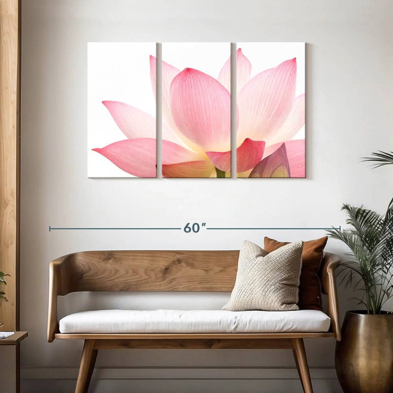Fleur de lotus rose Harnek, H 28 po x l 45 po