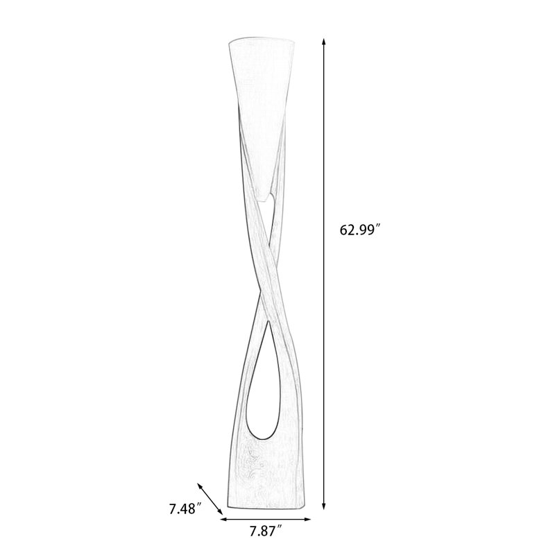 Lampe sur pied Creative Creative avec abat-jour en bois massif de lin