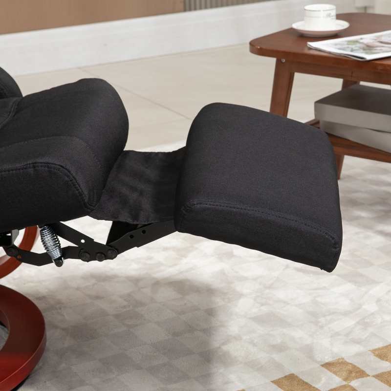 Lavin 26.75" Wide Swivel Standard Recliner, Black 100% Polyester
