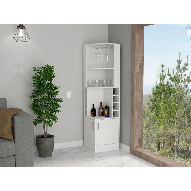 Armoire de bar d'angle, Blanc