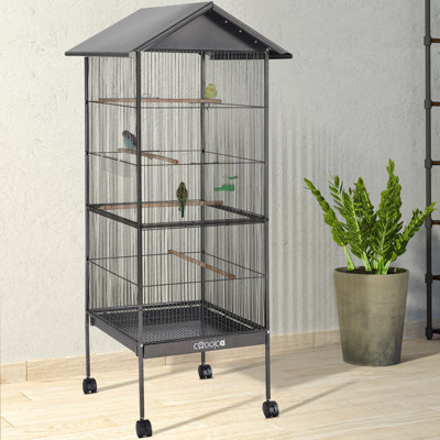 Clarendon 157cm Aluminum Pointed Top Flight Cage with Wheels