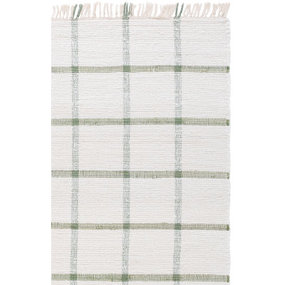 Nuriye Handwoven Recycled Cotton Plaid Rug