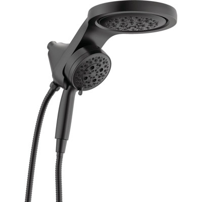 6Setting HydroRain 2in1 Dual Shower Head with ProClean Spray 175 GPM