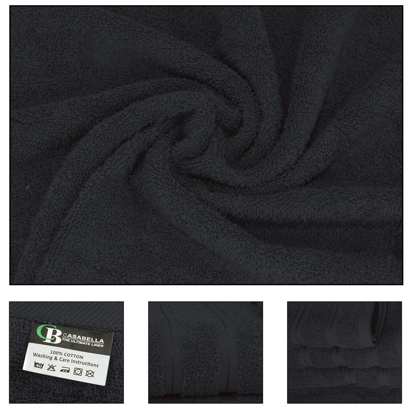 Casabella Luxury Jumbo Bath Sheet, Black