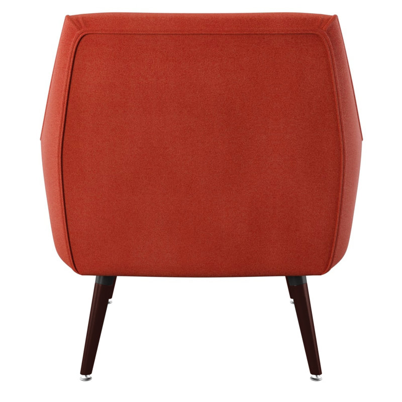 Arreon Flannel Fabric Button Tufted Armchair, Pimento
