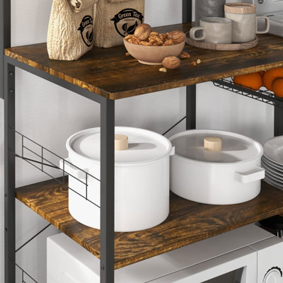 Anorak 35.5'' Steel,Manufactured Wood Standard Baker's Rack with Microwave Compatibility