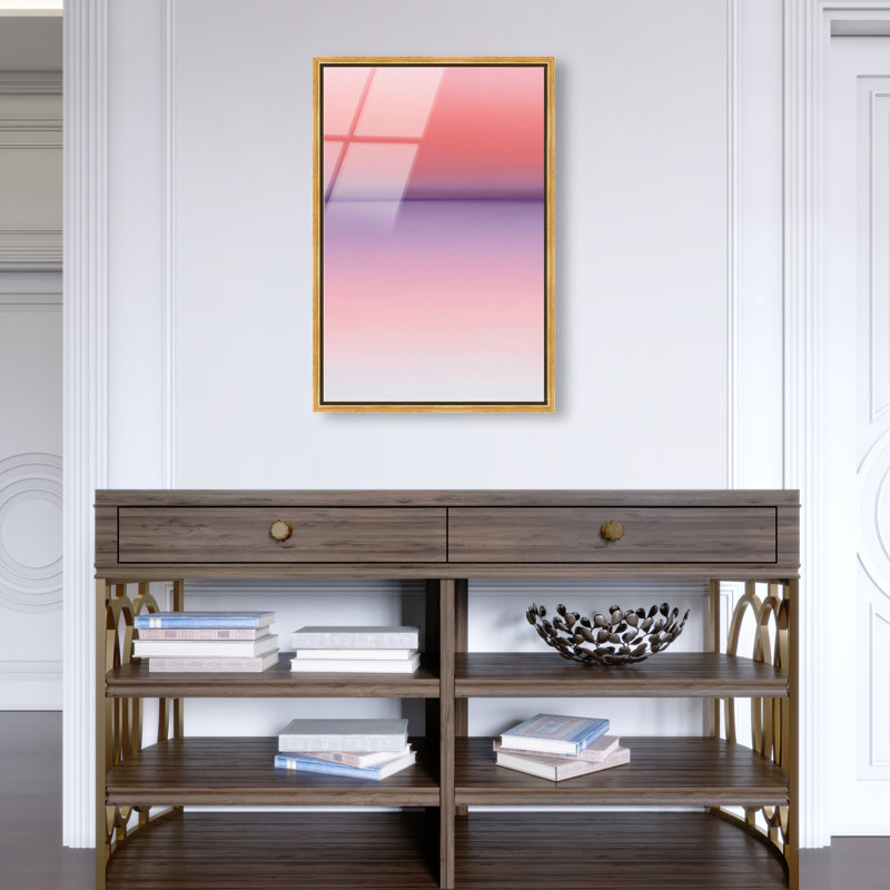 Peach Coastline II Print by Oliver Gal, 25"H x 17"W, Gold Floater Frame