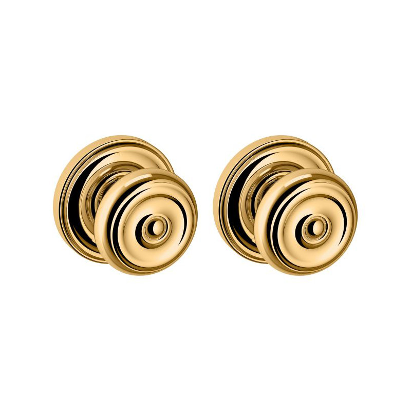 Colonial Passage Door Knob, Lifetime (PVD) Polished Brass
