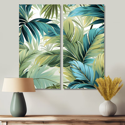 Palmier, motif tropical - art mural vert