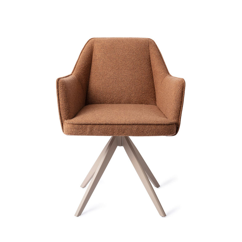 Caius Tome Cinnamon Bun Dining Chair, Brown, Wash White