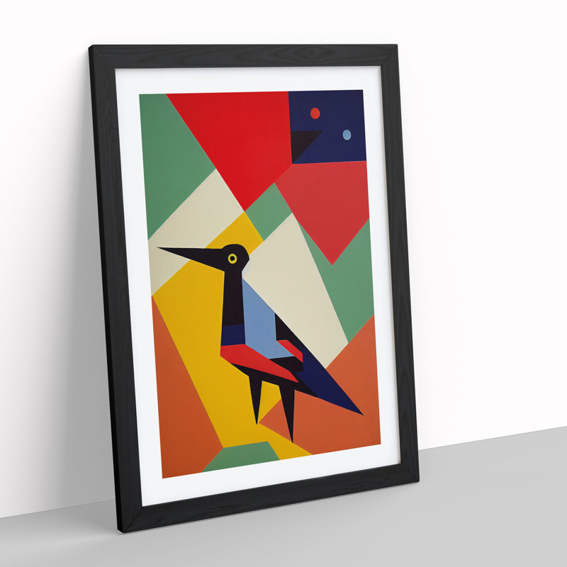 Abstract Bird No.2 - Single Picture Frame Print, Black, 34cm H x 25cm W x 2cm D