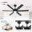 60" Large Ceiling Fan with with Dimmable 3CCT LED Light and Remote, 6-Speed Reversible DC Motor, Timer