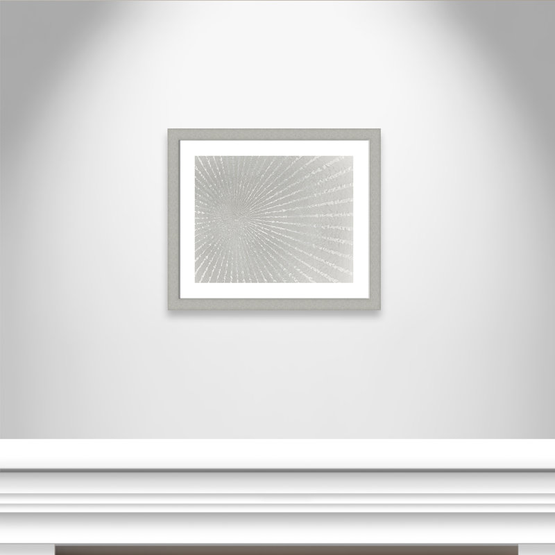 Orbra Silver Burst' Framed Acrylic Painting Print
