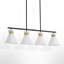 Luminaire suspendu linéaire à 4 lumières avec abat-jour en verre blanc laiteux Undercliff-643971464