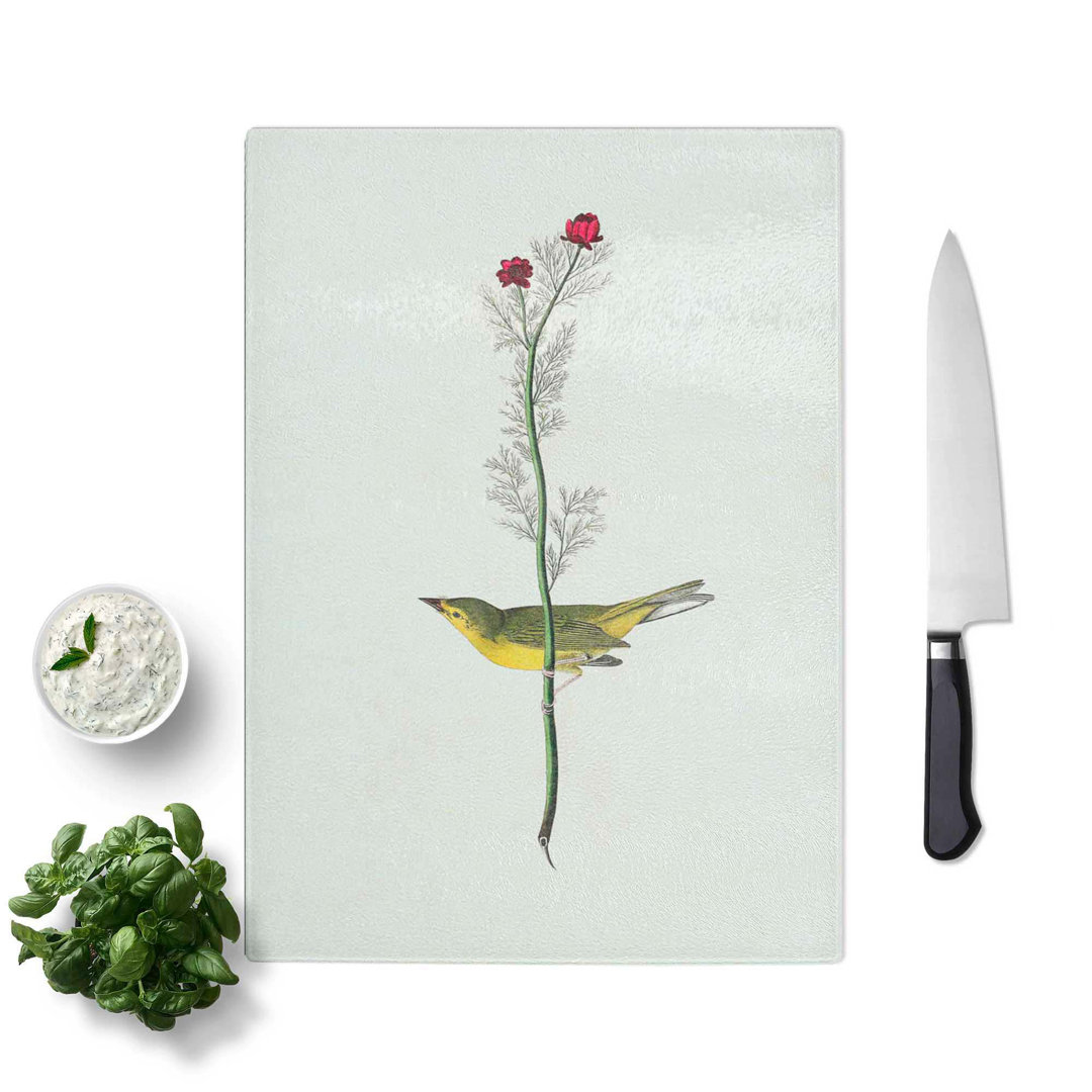 Tempered Glass Selbys Flycatcher Bird by John James Audubon Chopping Board