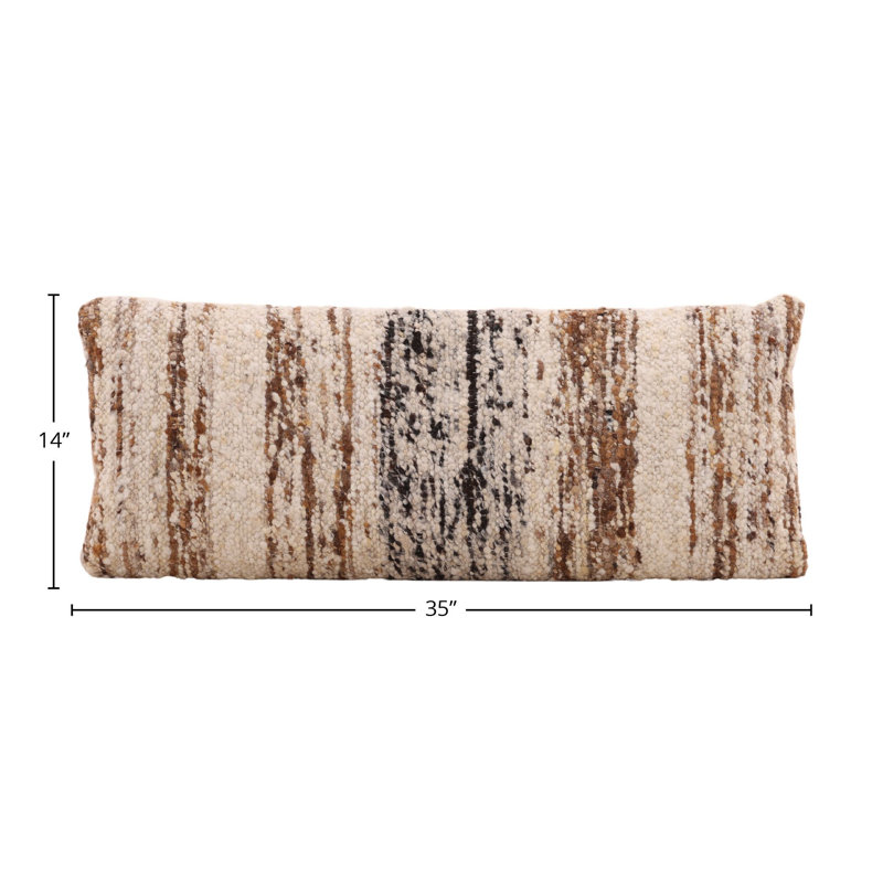 Coussin en jute Wanda, fini brun, Rectangulaire H 14 po x l 35 po